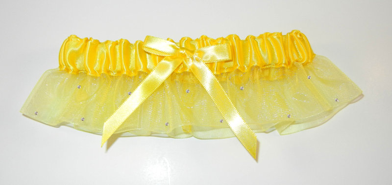 Sunshine Yellow Garter with Crystals